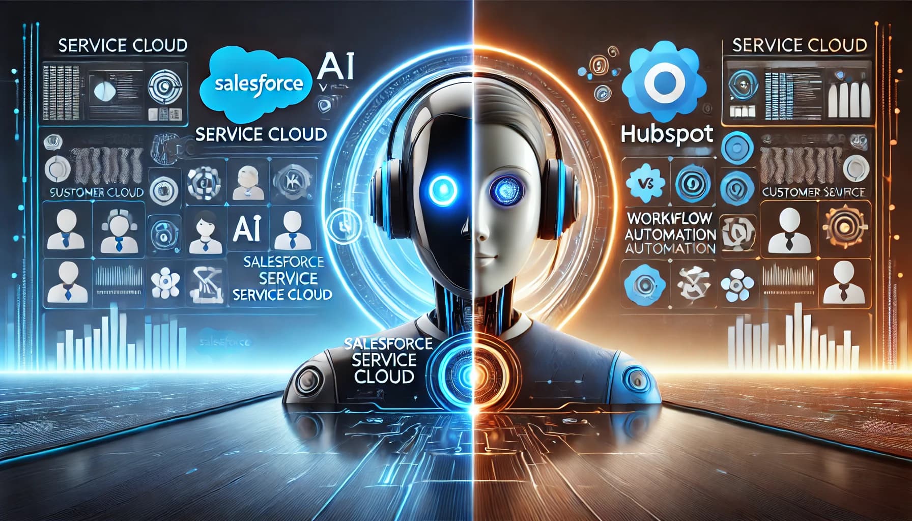 AI customer support working with Salesforce Service Cloud CRM